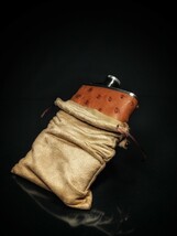Brizard and Co Flask Genuine Ostrich Tan   8 oz  Made in USA image 3