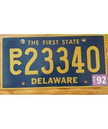 1992 Delaware License Plate Automobile Blue and Yellow The First State O... - $8.87 CAD