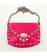 Red Embossed Faux Leather Small Shoulder Cross body Bag Rhinestone &amp; Studs - $258.58 MXN