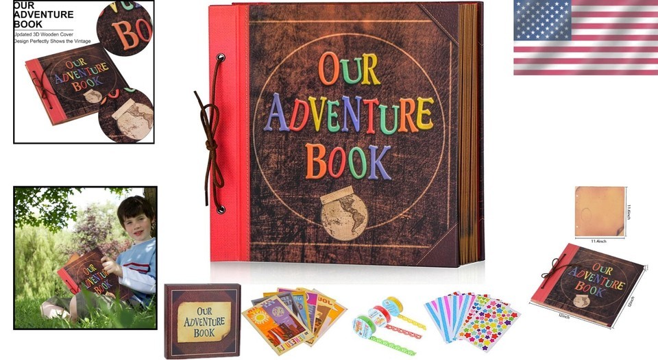 Large 60-Page Adventure Scrapbook - Customizable Album for Family & Friends Item image 2