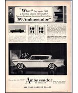1959 Rambler Ambassador &quot;A&quot; PRINT AD BX3 - $6.64