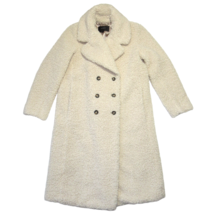 NWT J.Crew Double-breasted Teddy Sherpa Topcoat in Dusty Ivory Plush Coat 2X - £126.22 GBP