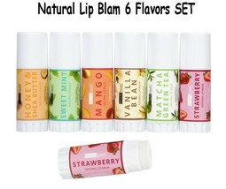 Beauty Treats Natural Vegan Smooth &amp; Moisturized Lip Balm 6 PCS SET - £7.87 GBP