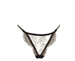 AGENT PROVOCATEUR Womens Thongs Soft Elegant Sheer Lace Black Size AP 4 - £161.10 GBP
