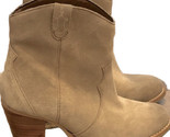 Crevo CAMILLE Cowboy Cowgirl Western Style Beige Tan Suede Ankle Boots S... - $35.88