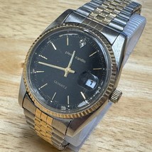 Vintage Pierre Cardin Quartz Watch Men Dual Tone Fluted Bezel Date New Battery - $33.24