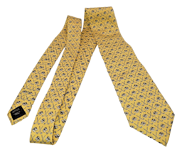 Jos A Bank Executive Collection Silk Tie 60x3.5 Yellow Golf club Ball Shoes Gold - £15.17 GBP