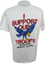 Operation Desert Storm vintage 1990 T Shirt I Support Our Troops Acme Orange Lbl - £26.07 GBP