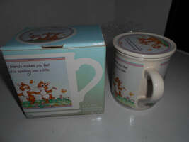 Vintage Hallmark Mug Mates 1986 “Having Friends” Coffee Cup Deer Squirre... - $19.99