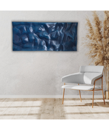 Gallery-Grade 3D Wood Wall Art | Handcrafted Abstract Panel in Sapphire ... - $349.29 CAD