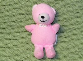 Gi Go Mini Teddy Pink Bear Plush 4.5&quot; Stuffed Animal Baby Doll w/ White Bow Tie - £7.19 GBP