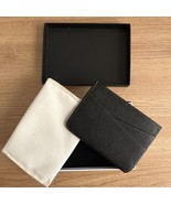 Slim Minimalist Front Pocket Wallet for Men Saffiano Leather Graphite Bl... - £21.30 GBP