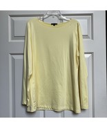 A&#39;nue Ligne Miami Womens Top Size L1  XL  Lemon Yellow Stretch Comfort B... - $11.88