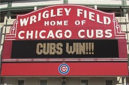 Wrigley Field Marquee Sign &quot;Cubs Win!&quot; Poster 22.375&quot; x 34&quot; NEW! - £7.82 GBP