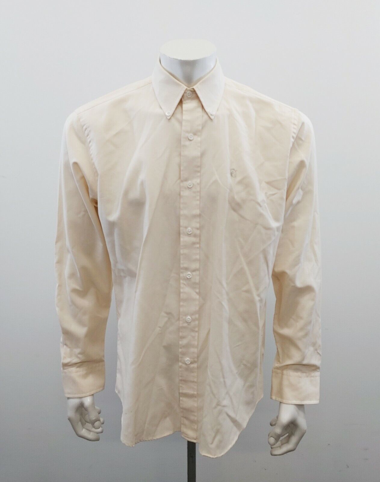 Primary image for Chaps Ralph Lauren Vintage Button Up Dress Shirt Size 16.5 Beige Cotton Blend