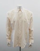 Chaps Ralph Lauren Vintage Button Up Dress Shirt Size 16.5 Beige Cotton Blend - £8.68 GBP