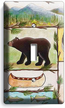 Hunting Cabin Fever Moose Grizzly Bear 1 Gang Light Switch Wall Plate Room Decor - £8.03 GBP