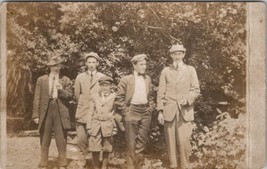 RPPC Handsome Group of Cool Young Men Wearing Newsboy Cap Hats Postcard Z22 - £7.00 GBP