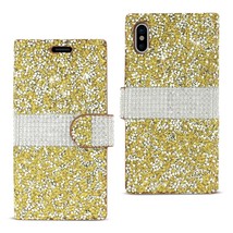 [Pack Of 2] Reiko I Phone X/iPhone Xs Diamond Rhinestone Wallet Case In Gold - £24.56 GBP