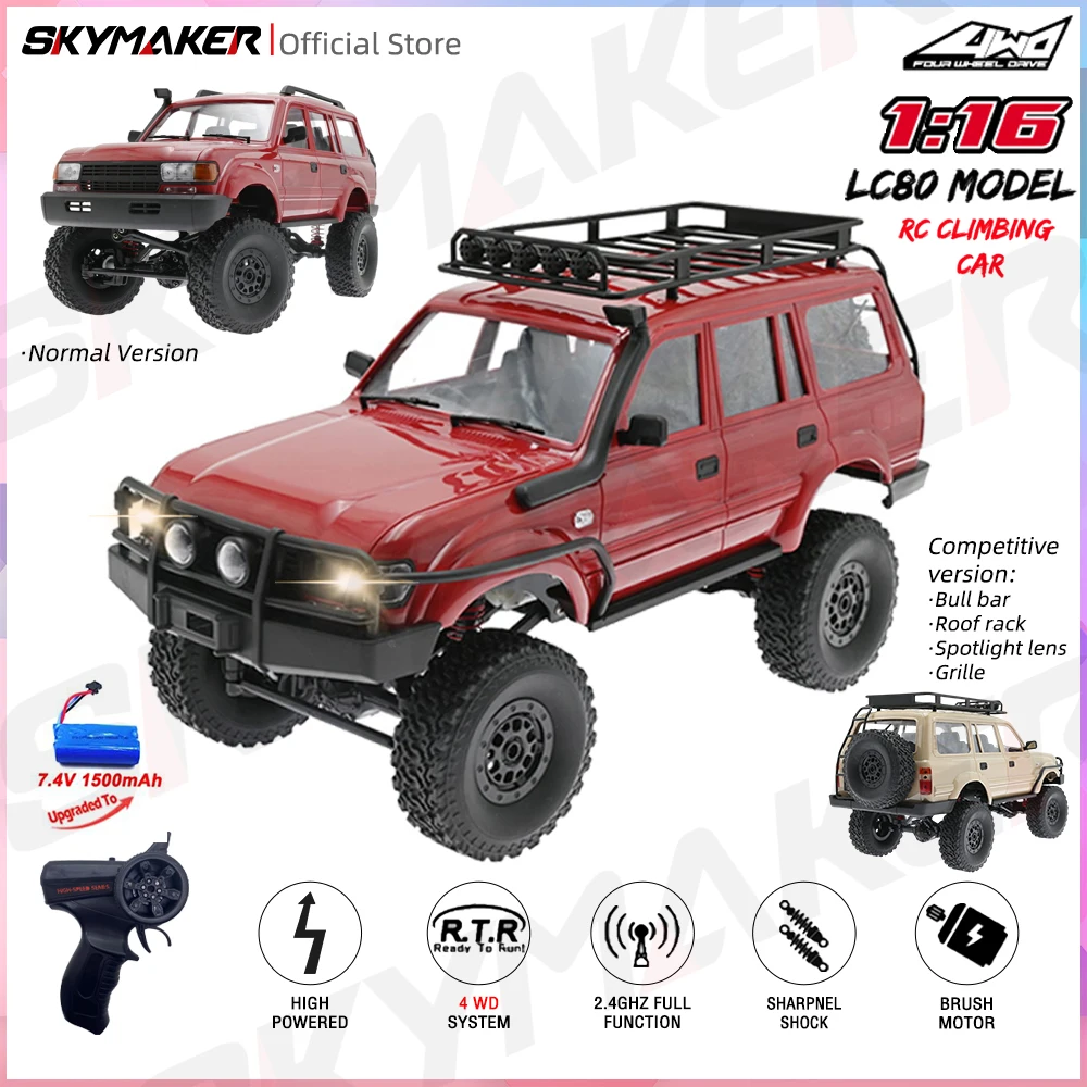 WPL C54 C54-1 1/16 RC Car Toyota LC80 Model 2.4G 4X4 Off Road Remote Control LED - £94.69 GBP+