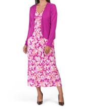 New Carole Hochman Pink Floral Midi Jacket Dress Size Xl - £42.28 GBP