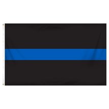 Thin Blue Line Flag 3ft x 5ft Printed Polyester - £3.91 GBP