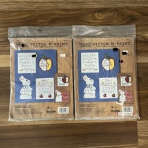 2X Bucilla Stitch N Paint LEARNING PANEL Counted Cross Stitch Kit # 3249... - $419.71 MXN