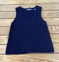 Vince Women’s Ribbed V Neck sweater vest size M Navy Dd - £28.73 GBP