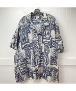 Vintage Barefoot In Paradise Button Up Shirt Mens 5XL Short Sleeve Fish ... - £15.09 GBP
