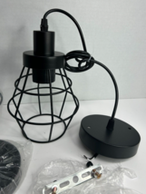 Single Bulb Hanging Pendant Light w/ Metal Cage, Matte Black - Adjustibl... - $21.95