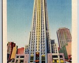 RCA Building Rockefeller Center Street New York City NY UNP Linen Postca... - $5.89