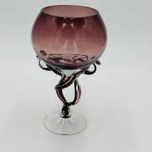 Alicja Goblet Jellyfish Style Serveware Drink Poland Hand Blown Art Glas... - $64.52