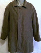 RFT Brown Microsuede Button Down Jacket w/Lining Size 36 Short Rainfores... - $98.99