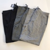 Eddie Bauer 3Pk Mens Pajama Pants - Cotton Knit Mens Lounge Pants Black Gray L - £26.47 GBP