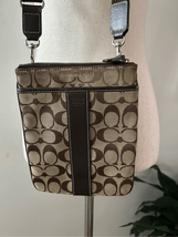 Coach Signature Canvas Crossbody File Bag Classic Khaki Monogram - $44.55