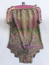 ANTIQUE ART DECO WHITING &amp; DAVIS CO. ENAMEL MESH PURSE BAG HANDBAG - £79.09 GBP