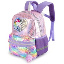 Sequins  Backpa Children Gillter Purple Back Pack t Shoolbag with Ball Pendant B - £137.95 GBP