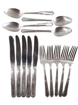 Vintage Set of 14 Marianne Silver-plated USA Flatware Forks Knives Tablespoons - £28.83 GBP