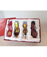 MINI SHOE SCULPTURED ORNAMENTS 4 JC PENNEYS FLORAL CHIC HEELED SANDALS F... - $18.76