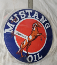 VINTAGE Mustang OIL COMPANY SIGN PUMP PLATE GAS STATION OIL Apart14 - £19.36 GBP