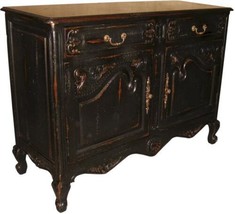 Sideboard Small French Country Parquet Top Carved Raised Panel 2-Doors - £1,573.63 GBP