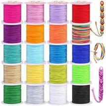 Nylon String For Bracelets, 20 Rolls Chinese Knotting Cord Nylon Beading Thread  - £26.66 GBP