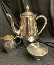 Vintage WM A ROGERS Silver Plate Creamer and Sugar Bowl with Lid - $31.46