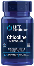 Citicoline (CDP-Choline) Brain Cognitive Memory Focus 60 Capsule Life Extension - £19.07 GBP