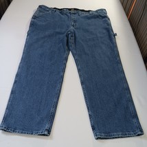 Lee Men's Size 50×32 Fits (48×30)  Blue Straight Leg Loose Fit Cargo Denim Jeans image 14