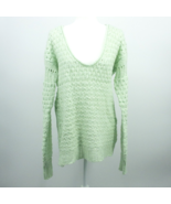 Free People Crashing Waves Pullover Sweater Chunky Tunic Mint Green Small - $24.16