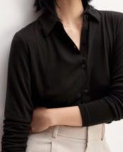 Everlane Women&#39;s The Merino TENCEL Relaxed Shirt Long Sleeve Button Up Size M - £39.31 GBP