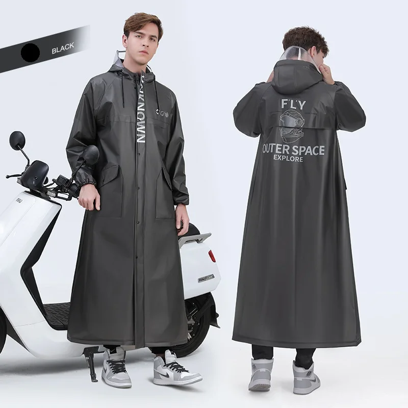 New Men&#39;s Fashion Fishing Raincoat Long Full Body Rainproof Electric Bicycle Sin - £222.42 GBP