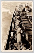 RPPC WW1 US 8 inch Howitzers Aboard Battleship Real Photo Postcard T22 - £12.14 GBP