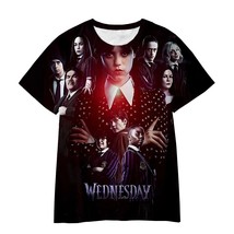 2023 New Horror Wednesday Addams 3D Printed T-shirt Men Women Harajuku Streetwea - £85.22 GBP